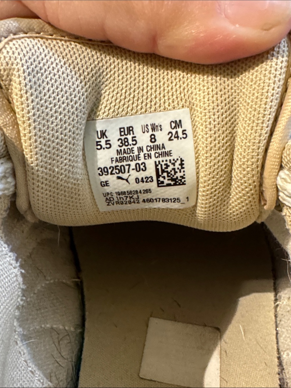 Puma Beige and Cream Suede Sneakers - Picture 2 of 2